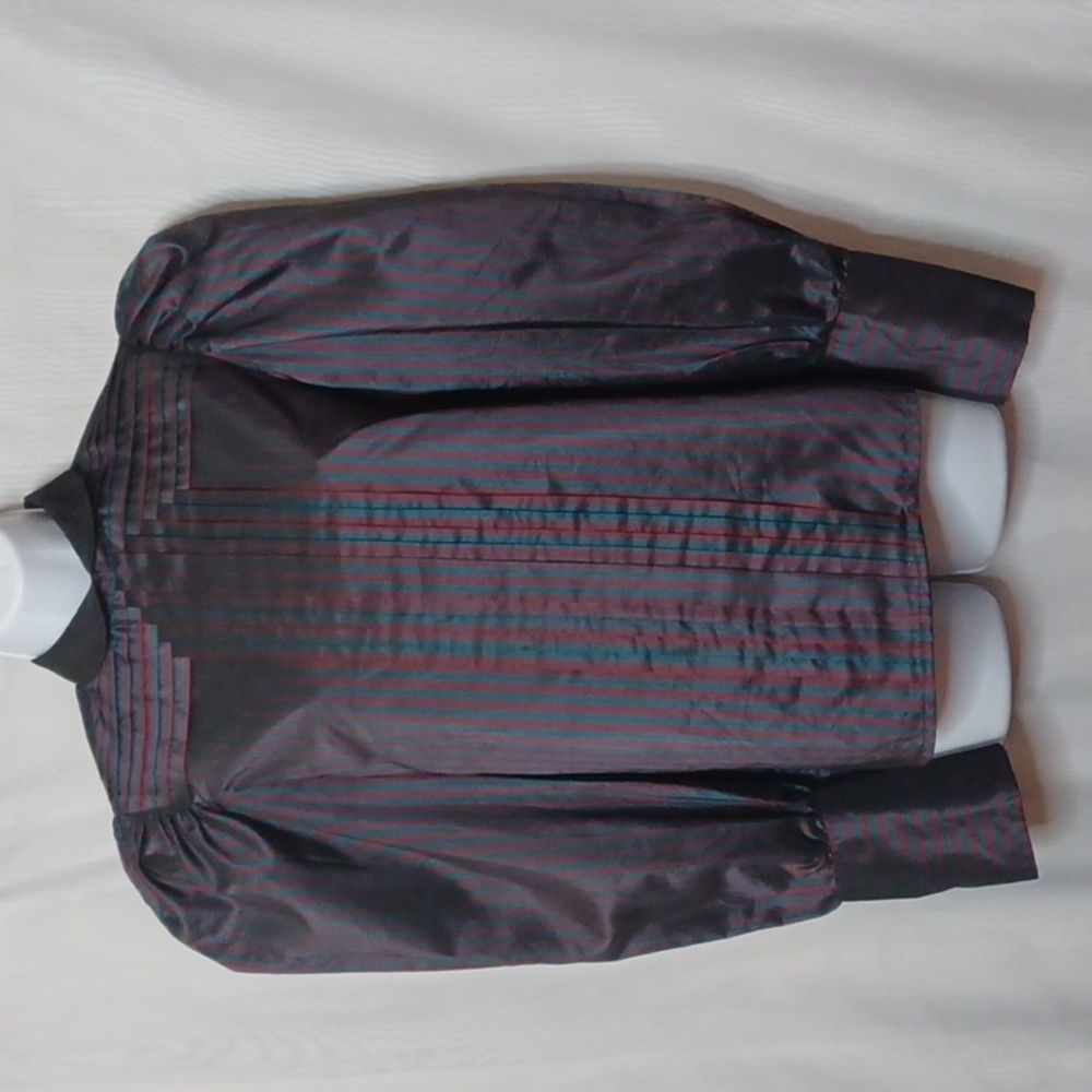 Vintage Giulliana Women's Stripe Top With Pleats. Size 8